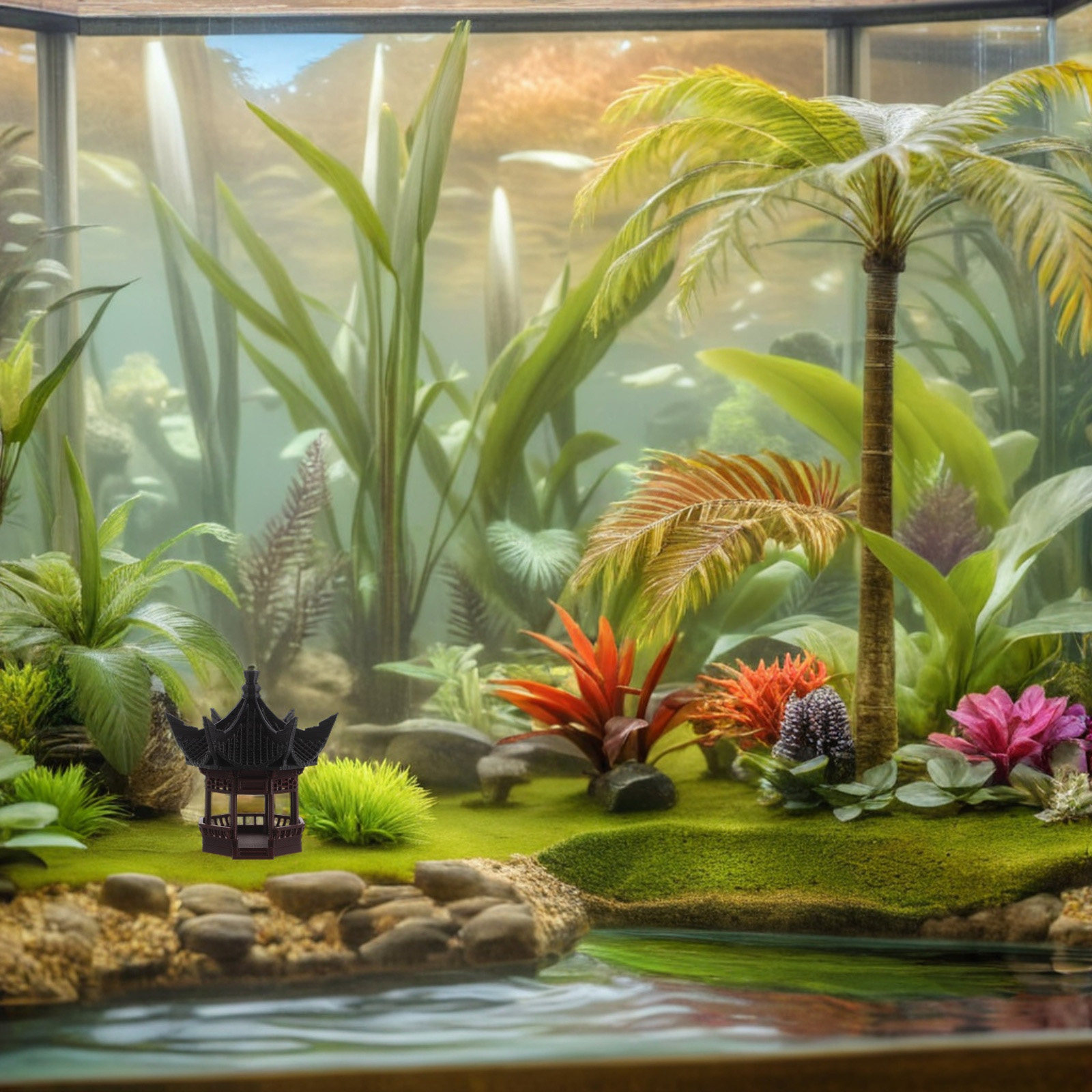 Bonsai Garden Landscape Design - มินิพิทักษ์ตกแต่งภูมิทัศน์ ดีไซน์สถาปัตยกรรมจีนโบราณที่ประณีตสำหรับสวนบอนไซและการจัดแสดงบ้านตุ๊กตา