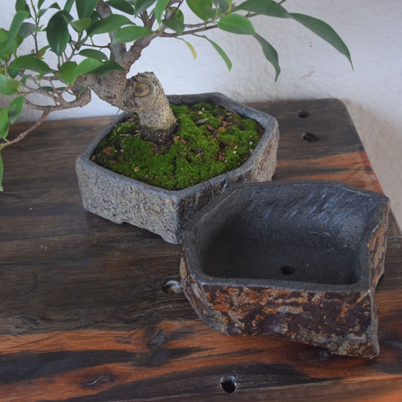 กระถางดอกไม้หินบะซอลต์ธรรมชาติ - Bonsai Garden Chinese Garden บทวิจารณ์และราคา