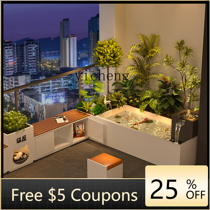 กระถางดอกไม้ระเบียงสวนพร้อมเก้ - Bonsai Garden Chinese Garden บทวิจารณ์และราคา