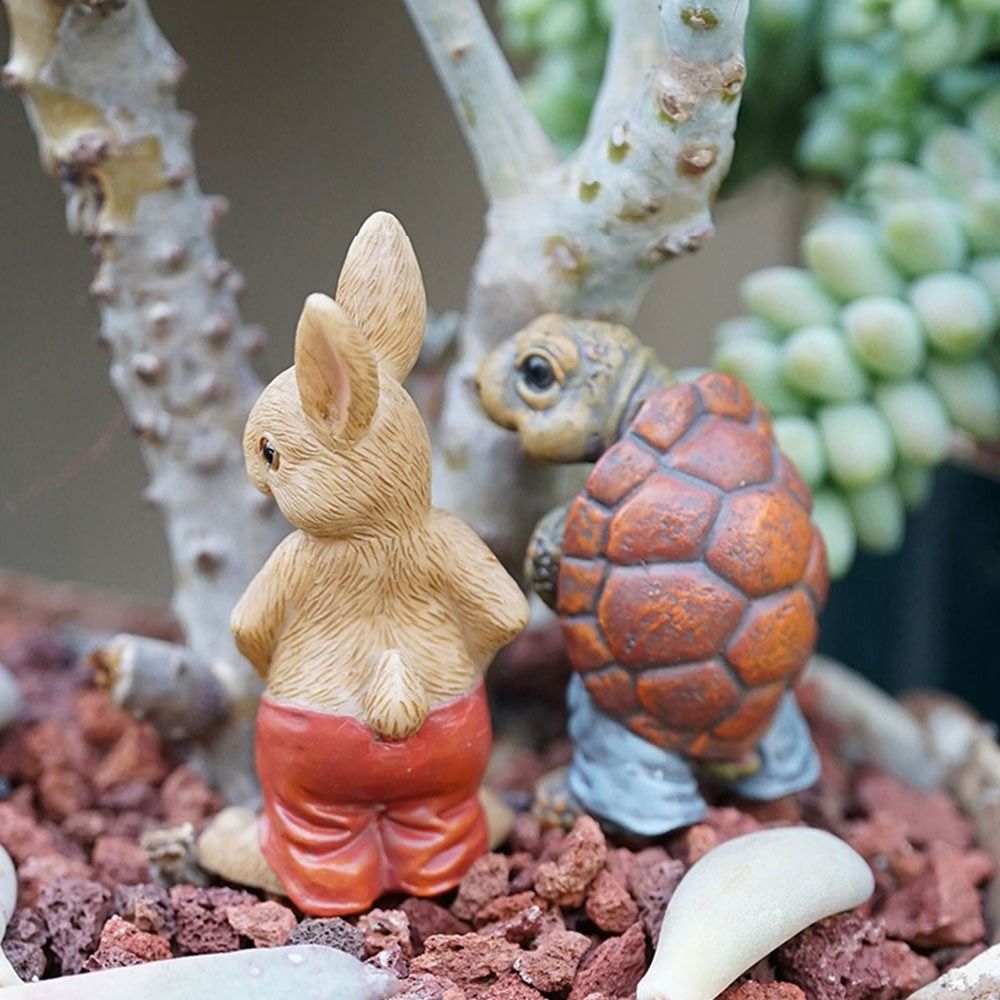รูปปั้นกระต่ายการ์ตูนหลากสี ขอ - Landscape Bonsai Garden บทวิจารณ์และราคา