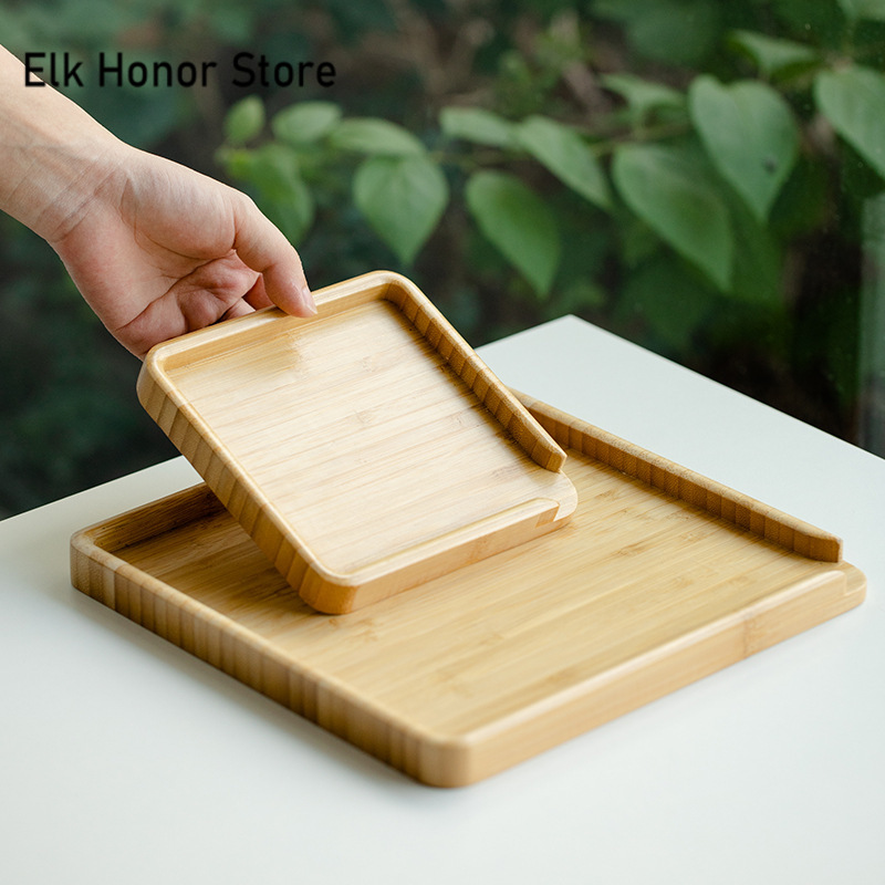 ถาดใส่อาหารทำจากไม้ไผ่ของจีนกล - Bonsai Garden Chinese Garden บทวิจารณ์และราคา