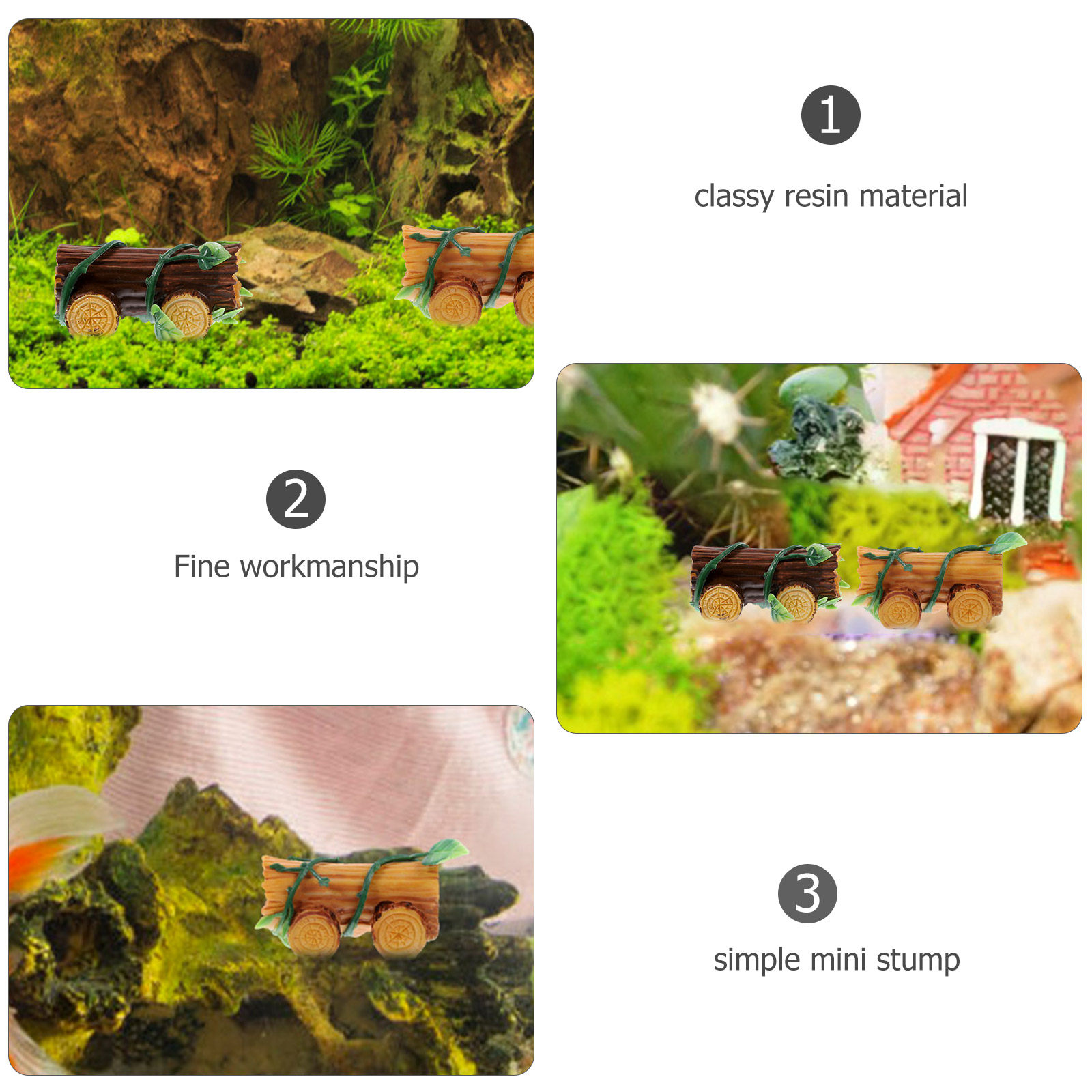 ตอไม้เรซิน 2 ชิ้น สำหรับตกแต่ง - Bonsai Garden Landscape Design บทวิจารณ์และราคา