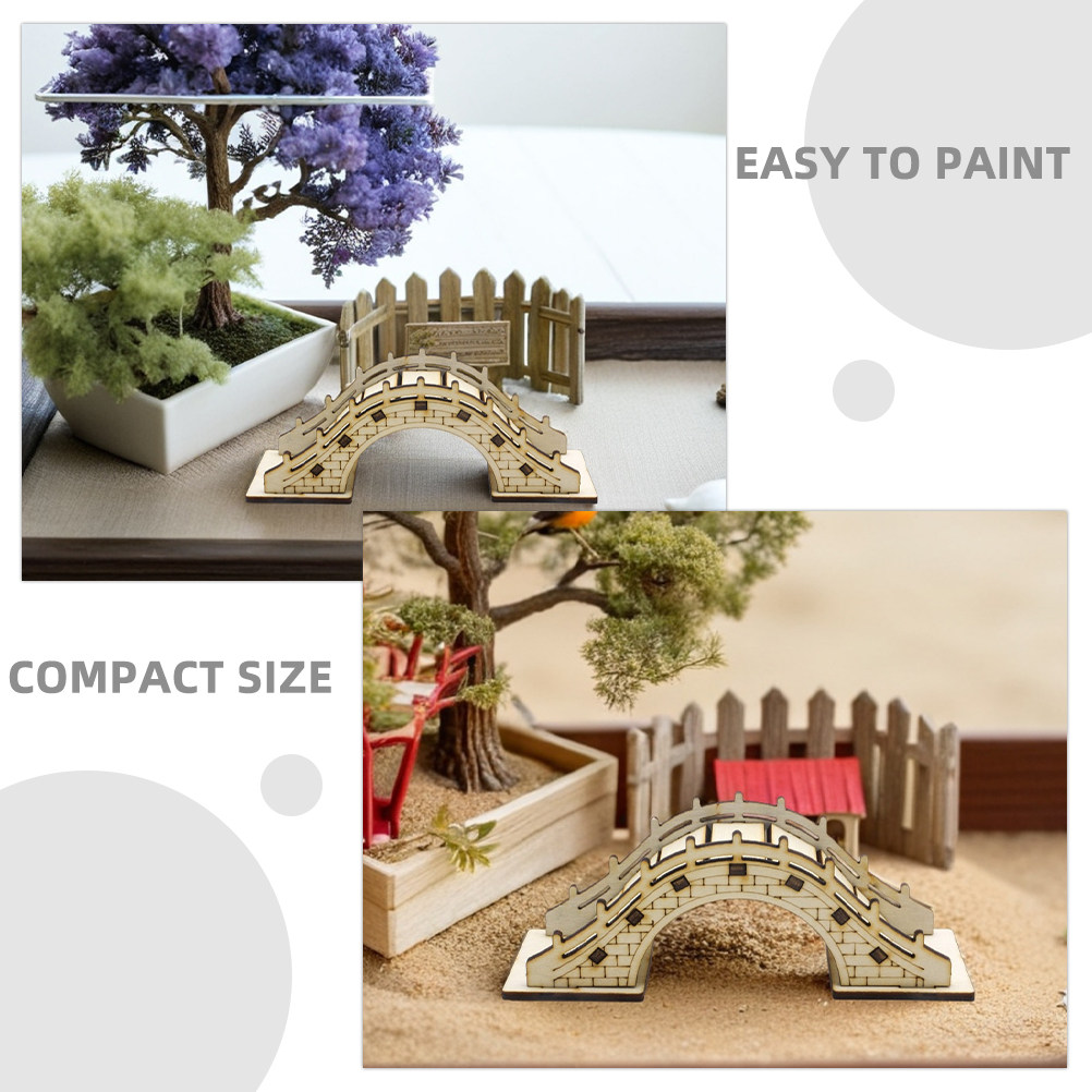 สะพานโค้งจิ๋ว 3 ชิ้น ทำจากไม้  - Bonsai Garden Landscape Design บทวิจารณ์และราคา