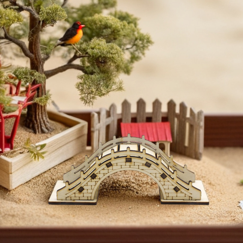 สะพานโค้งจิ๋ว 3 ชิ้น ทำจากไม้  - Bonsai Garden Landscape Design บทวิจารณ์และราคา
