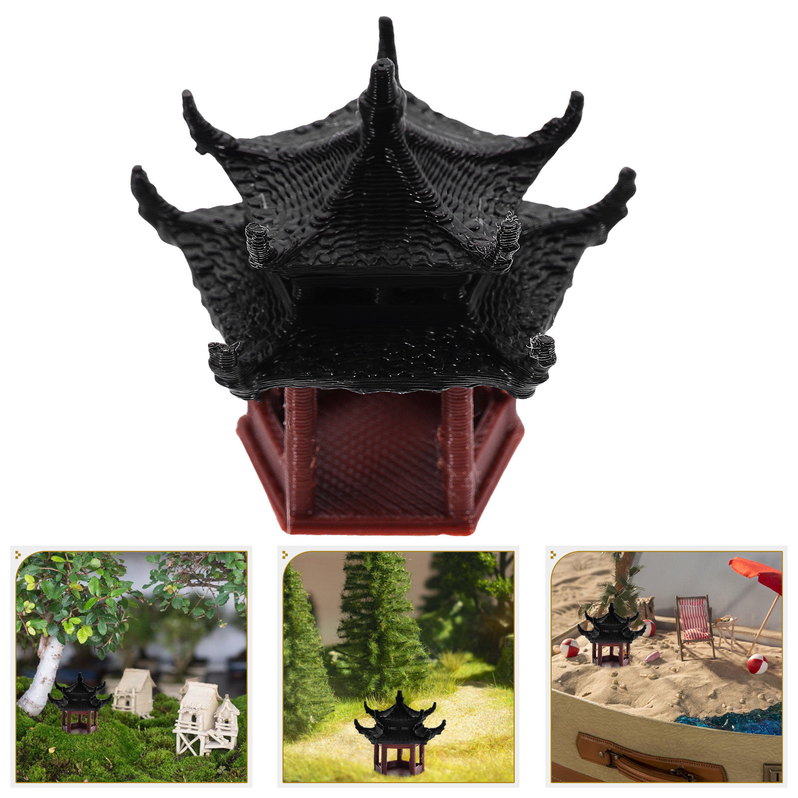 รูปปั้นเจดีย์ขนาดเล็ก 3.5 ซม.  - Bonsai Garden Landscape Design บทวิจารณ์และราคา